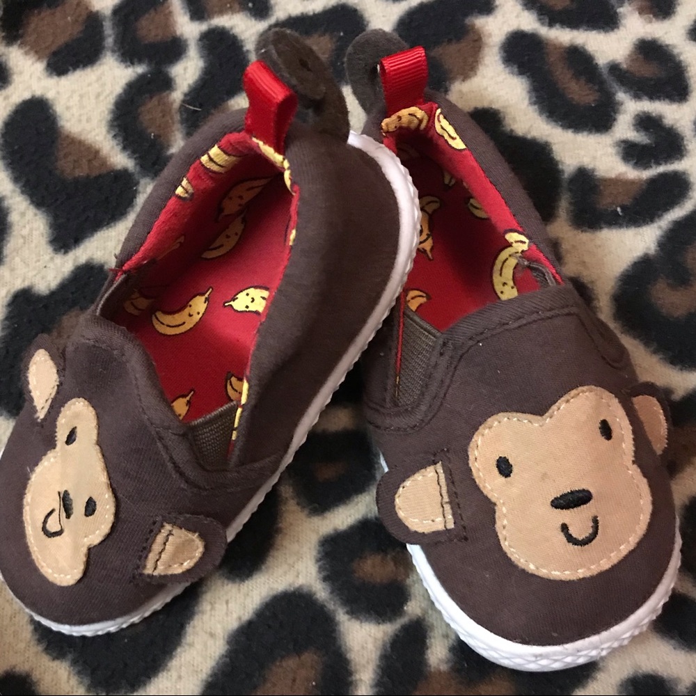Toddler monkey slip on shoes